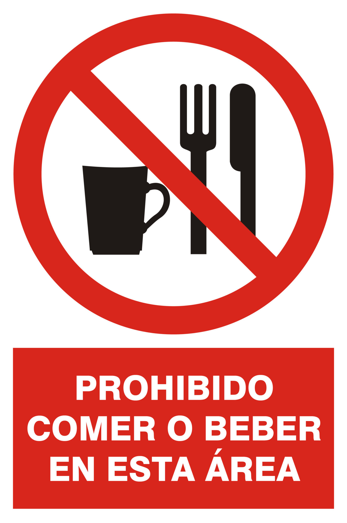 Prohibido comer o beber en esta área Pararrayos